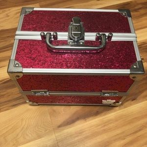 Kids sparkly pink storage box.